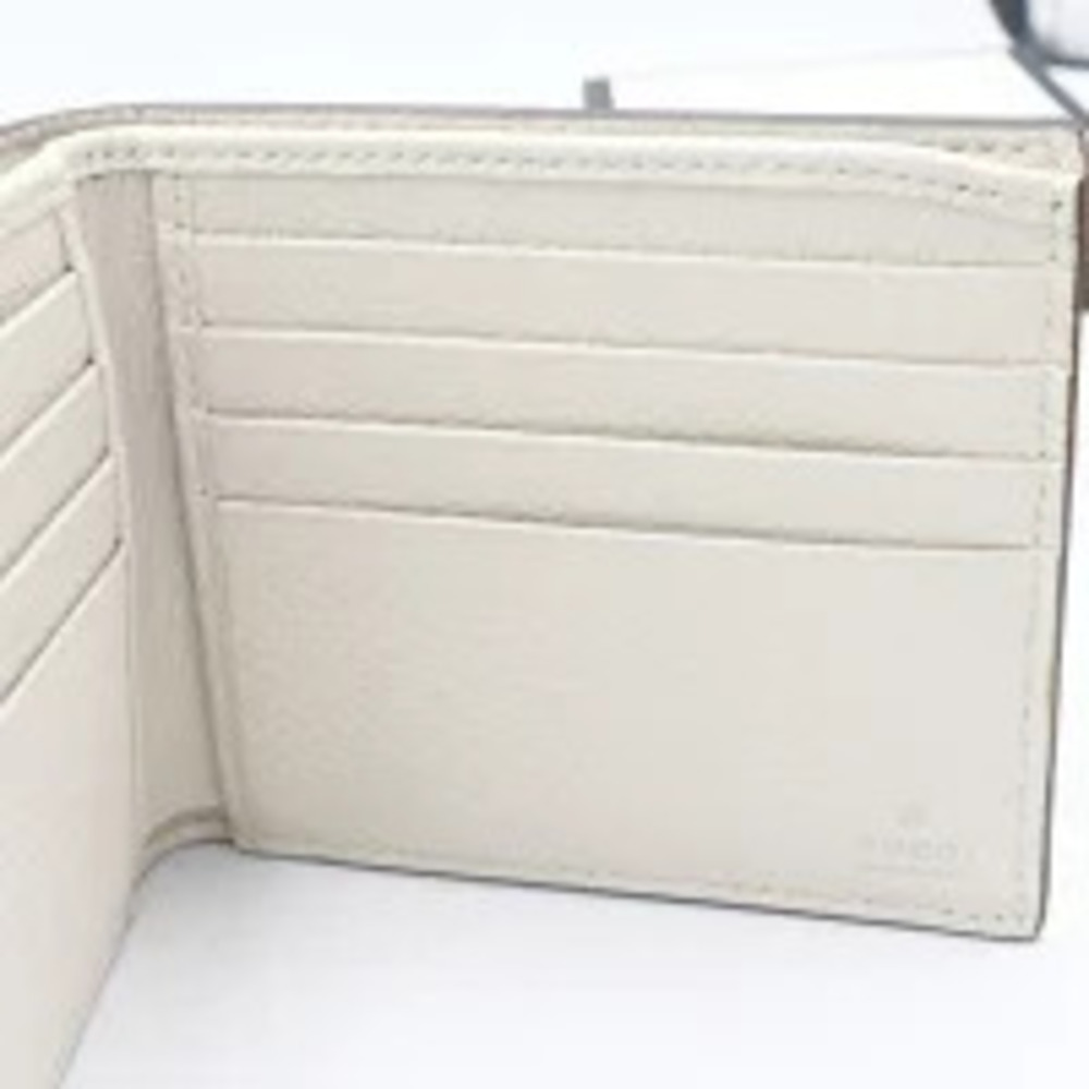 Gucci Bi fold Wallet Off white Black Leather h - Picture 11 of 11